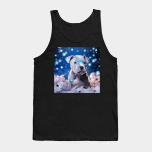 Jewelled Staffy Puppy Tank Top